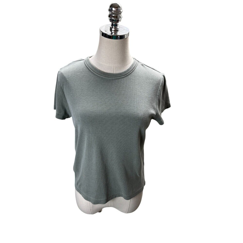 Marine Layer Top Women's Size Large Gray Cotton Blend Short Sleeve